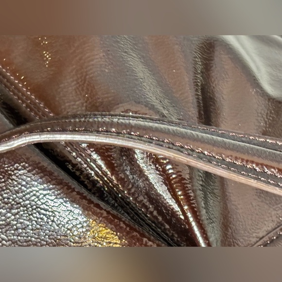 Coach Ashley Chocolate Brown Patent Leather Crossbody-Silver Hardware - Picture 9 of 16